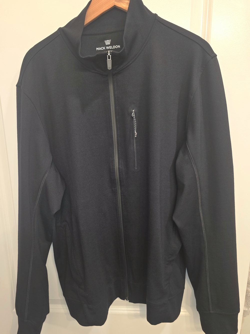 Mack Weldon Men’s Full-Zip Track Jacket - Size XL - Black